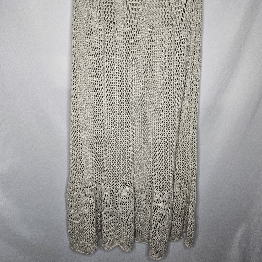 Womens Lovestitch Crochet Maxi Skirt Dress Tassel Lined BOHO Cottagecore Size M - Picture 9 of 14